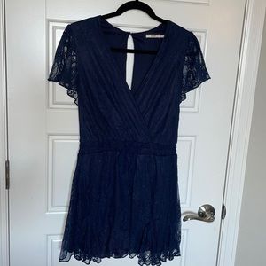 Mi Ami Blue Lace Romper